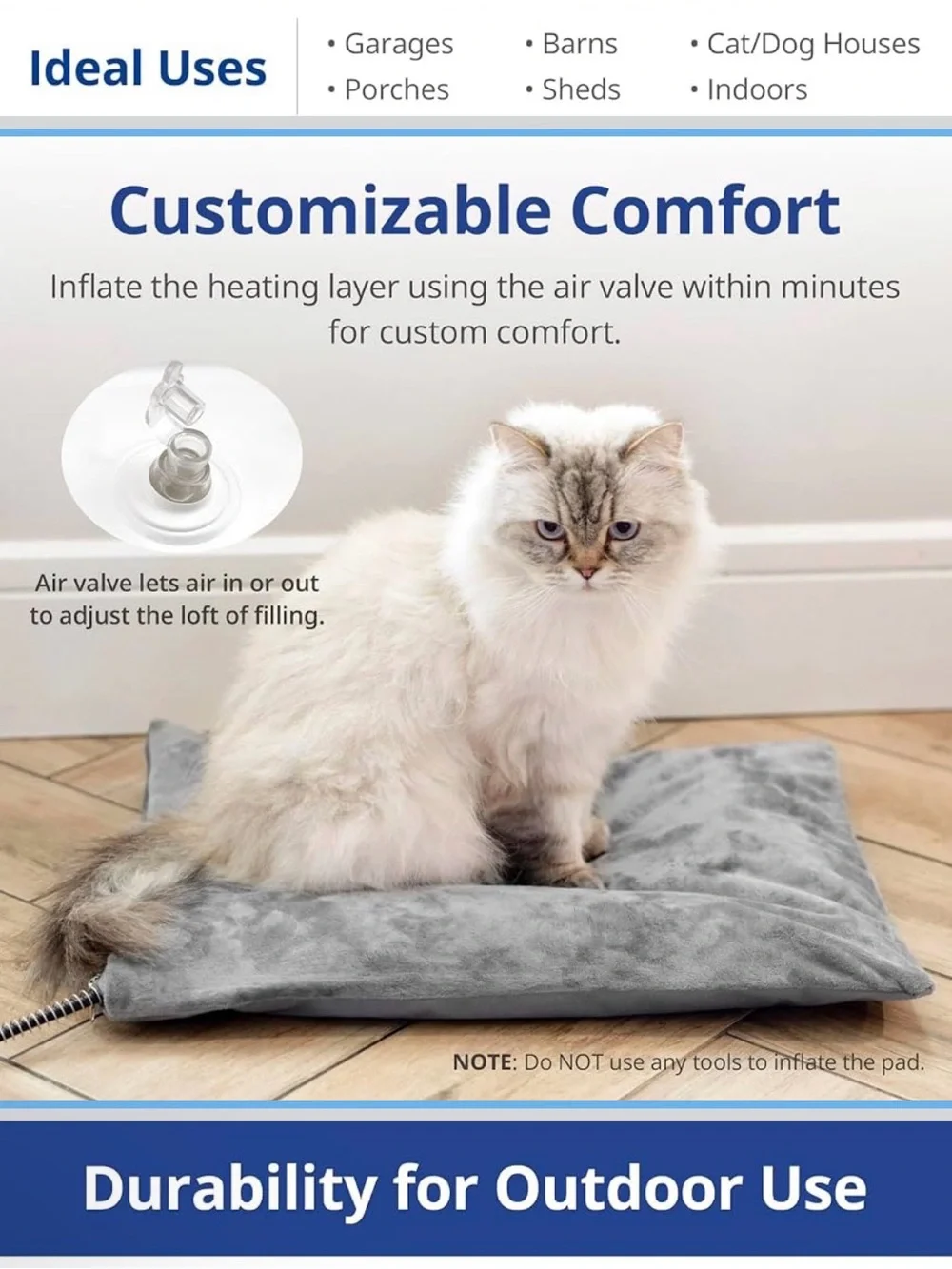 Plush Gray Dog Bed Cushion - Cozy Indoor/Outdoor Mat